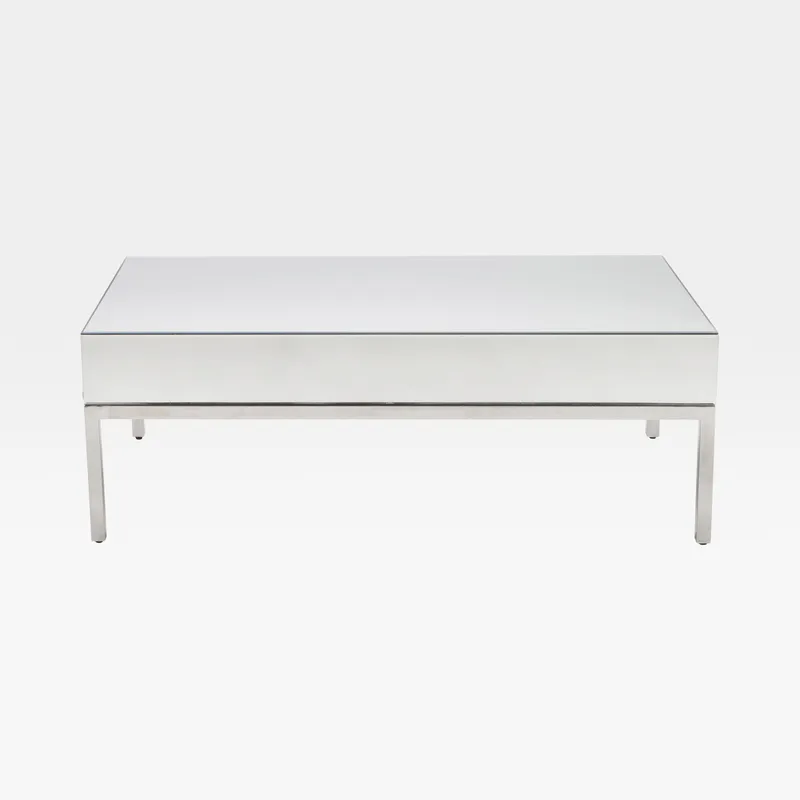 LOKA coffee table clear/stainless steel - 130x70cm