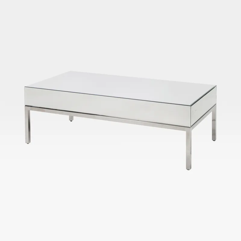 LOKA coffee table clear/stainless steel - 130x70cm