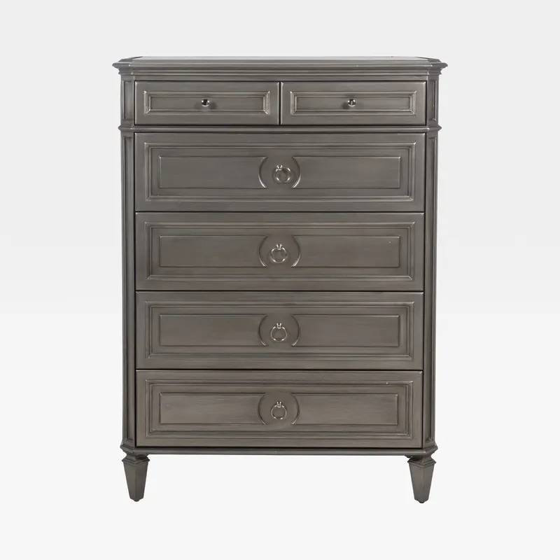 RIAM chest of 6 drawers clear/silver