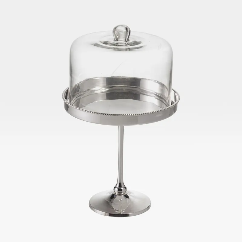 CHEVY cake stand silver/clear - H29cm