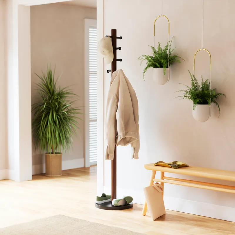 PILLAR coat rack black/walnut