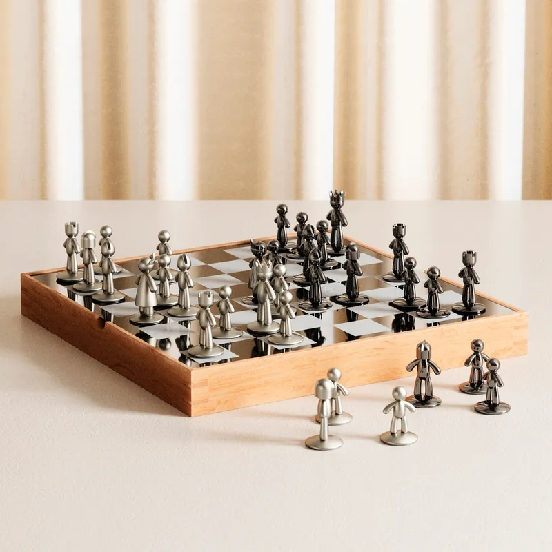 BUDDY chess set natural - 32x32cm