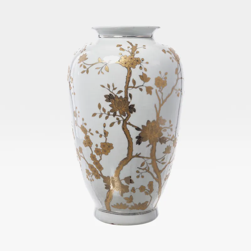 WILDA vase white/gold - H35cm