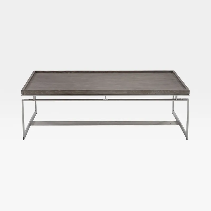 LEORA coffee table brown/stainless steel -140x80cm