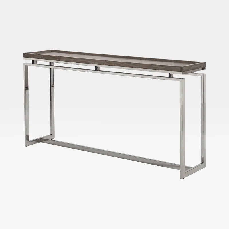 LEORA console brown/stainless steel - 159x39cm