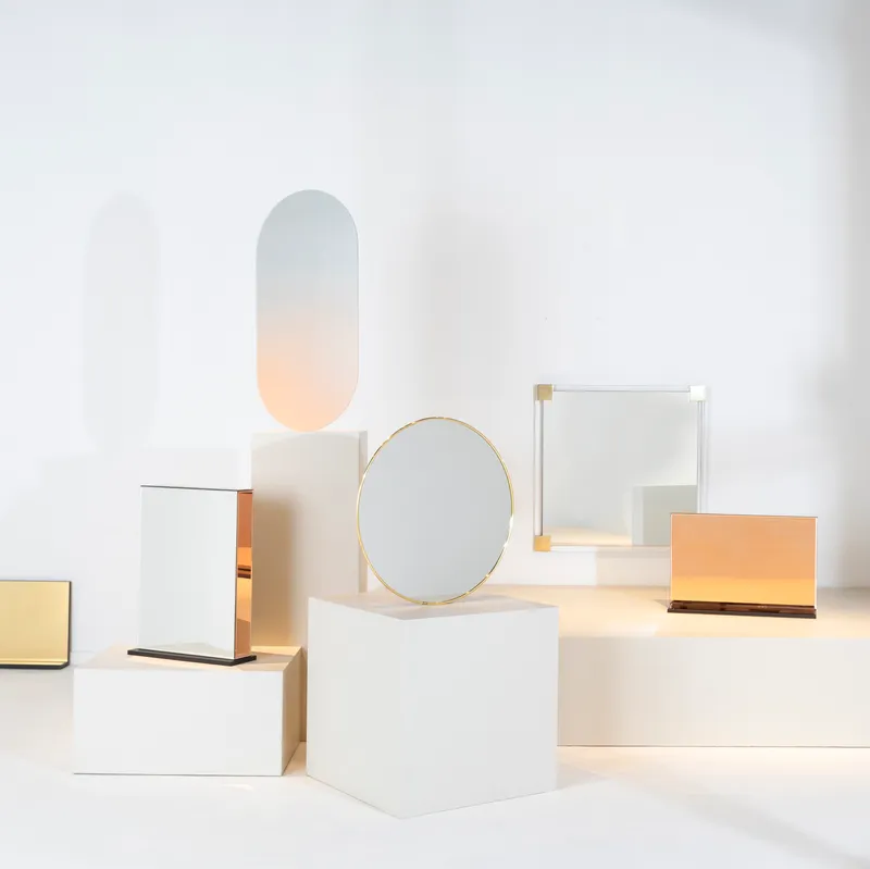 L SHAPE wall mirror gold - 40x100cm