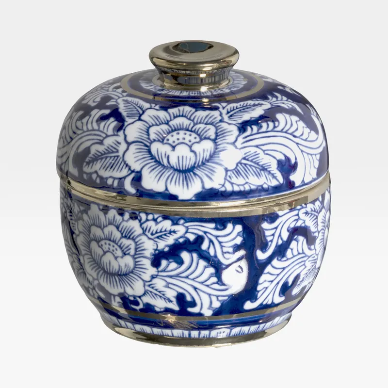 ODILIA jar with lid blue - H15cm