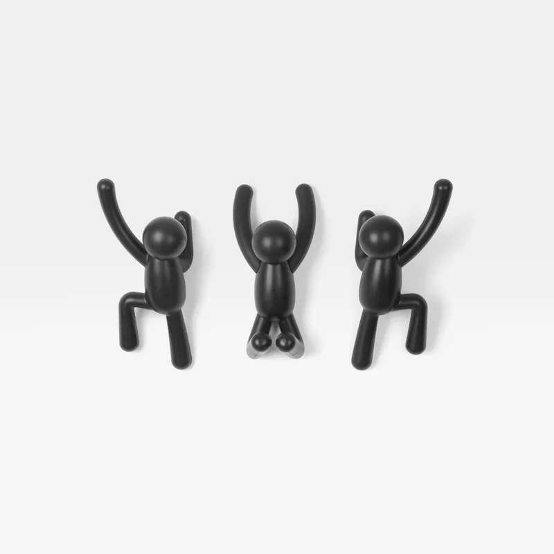 BUDDY hook black set of 3