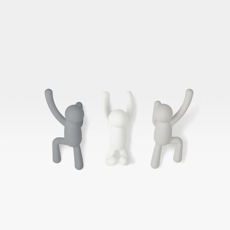 BUDDY hook grey/white set of 3