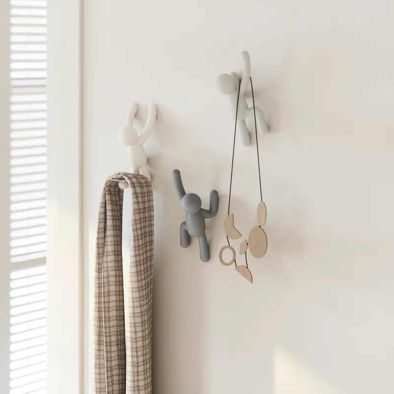 BUDDY hook grey/white set of 3