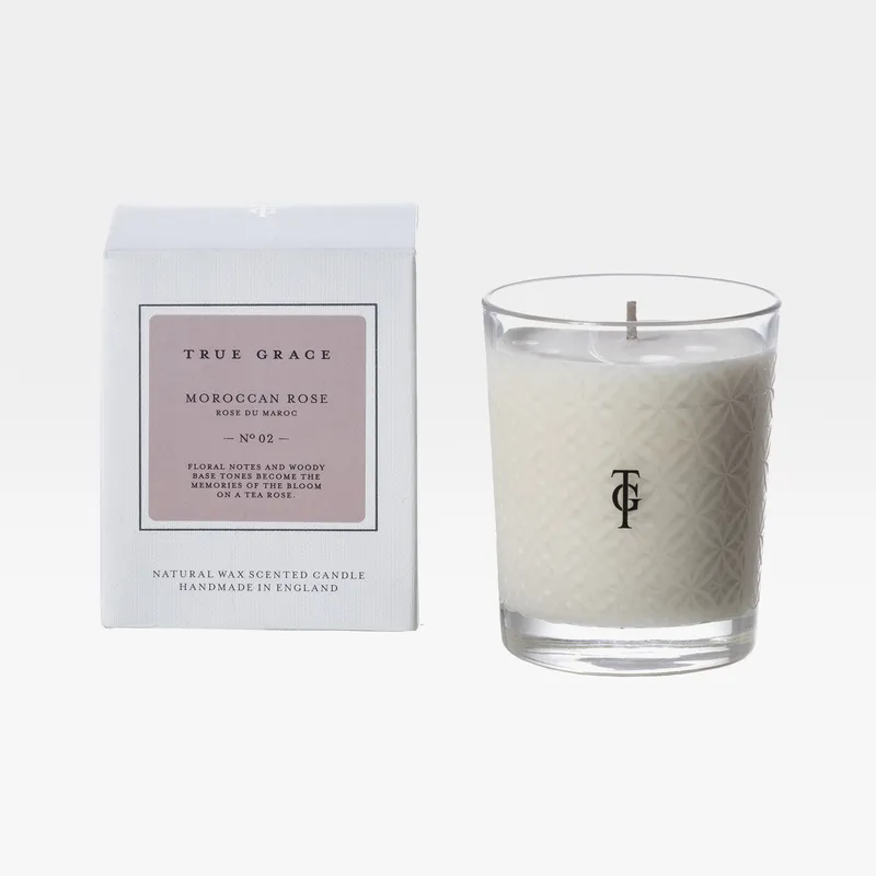MOROCCAN ROSE candle small clear