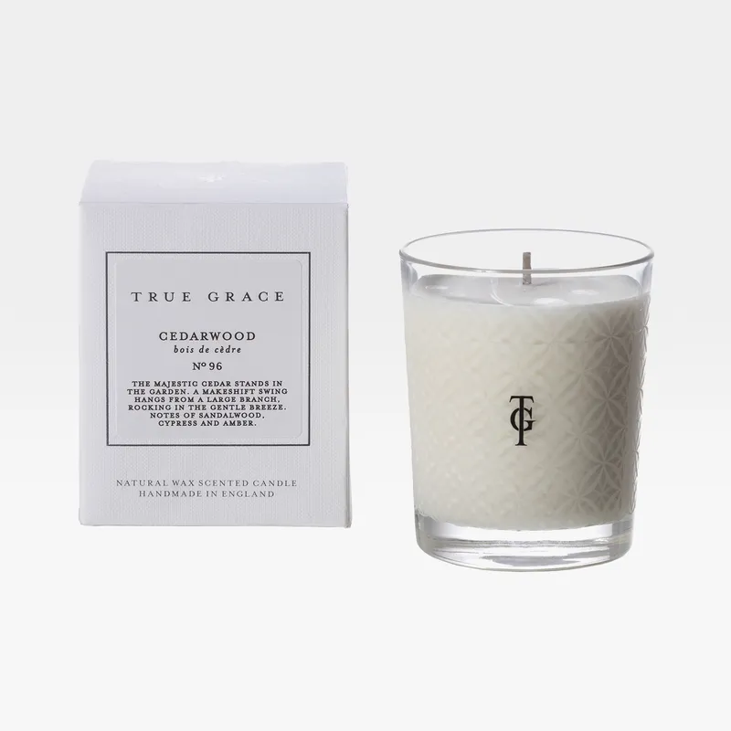 CEDARWOOD candle small clear