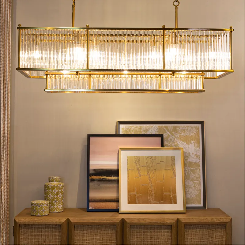 BAMBOO II print gold - 53x53cm