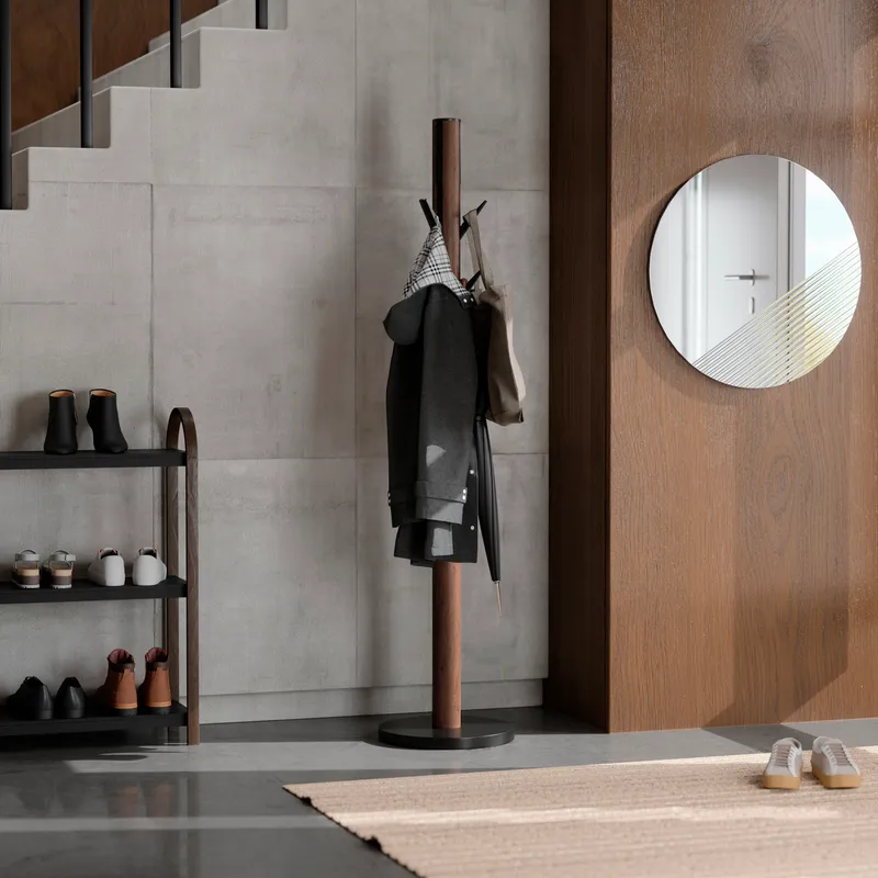 FLAPPER coat rack black/brown