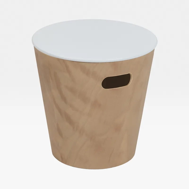 WOODROW stool white/natural - dia 41cm