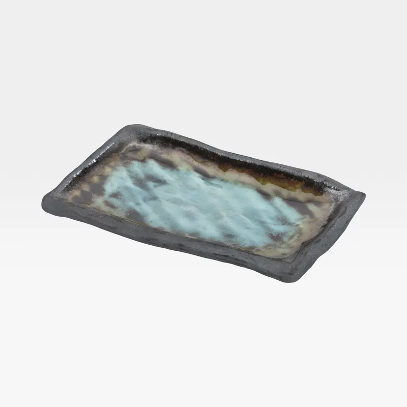 MIRREN plate blue/black - 22x13cm