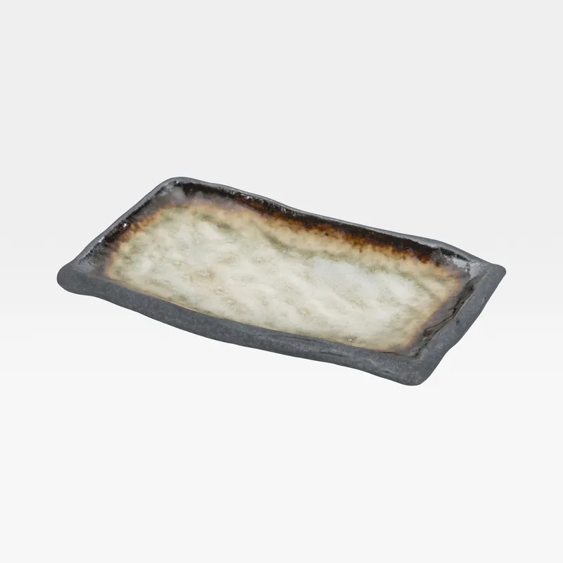 MIRREN plate cream/black - 22x13cm