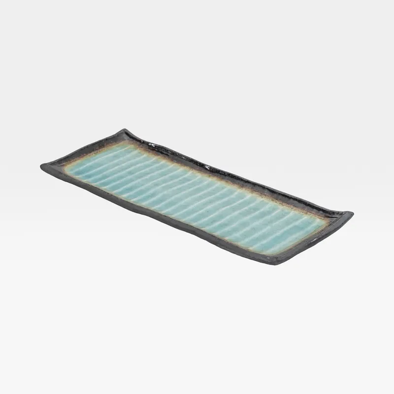MAGNUS plate blue/brown - 39x16cm