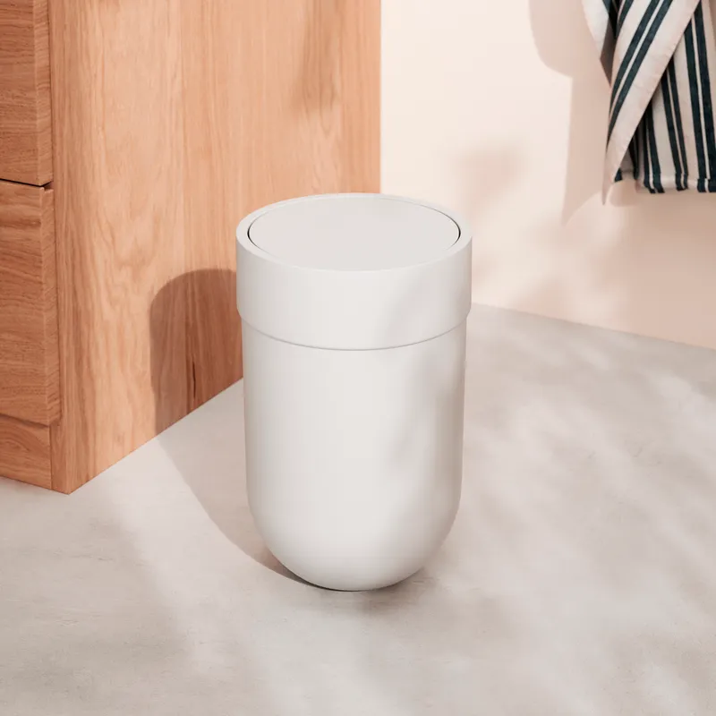 TOUCH waste can with lid white
