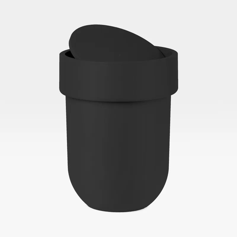 TOUCH waste can with lid black