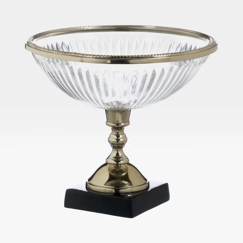 TRISTAN bowl gold/clear - H19cm