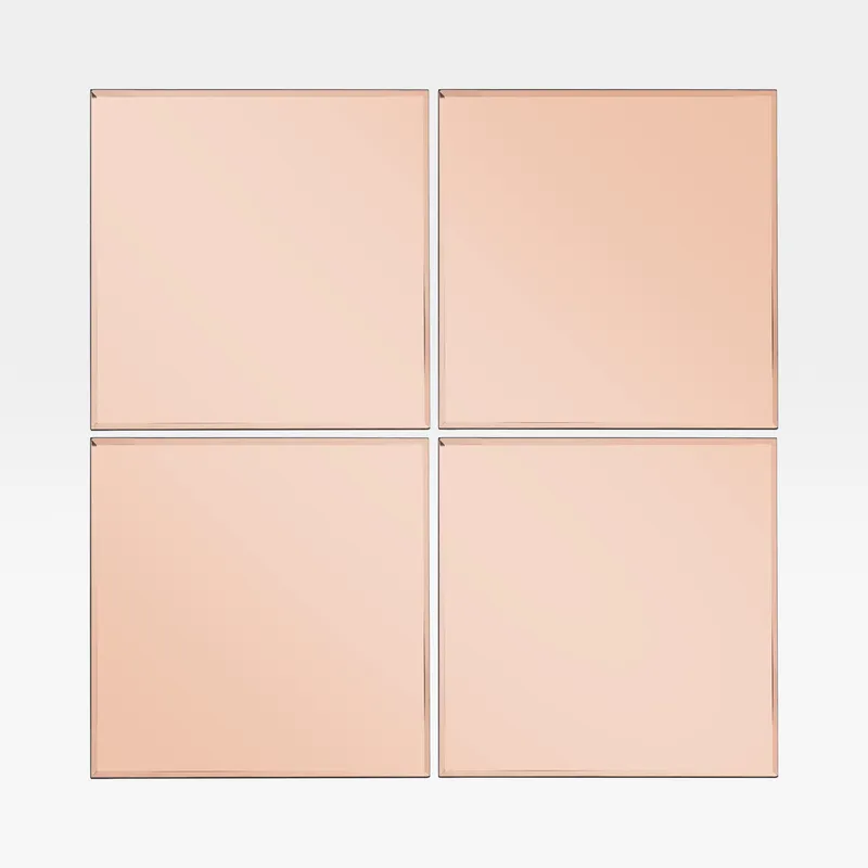 TOUR wall mirror pink set of 4 - 30x30cm