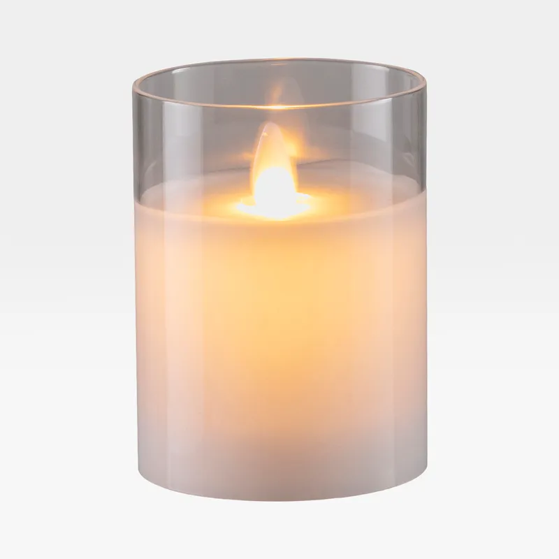 AURA flameless candle white - 8x10cm
