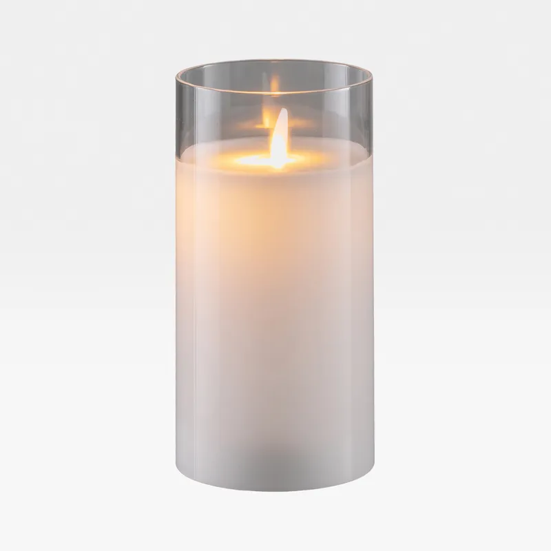 AURA flameless candle white - 8x15cm