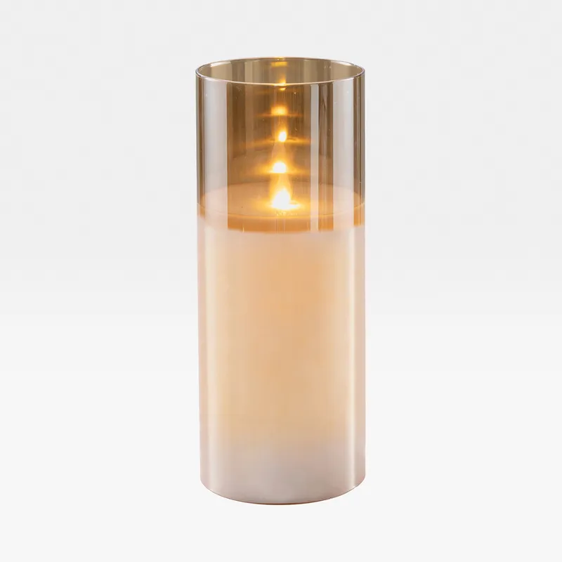 GLIMMER flameless candle gold - 10x25cm