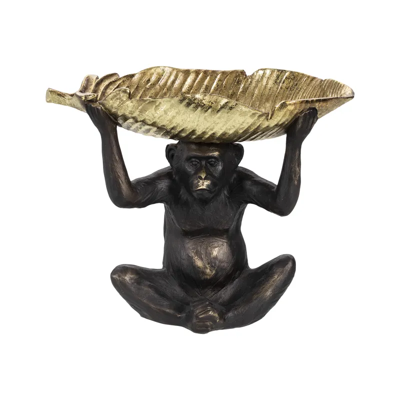 MONKEY decoration bronze/gold - H34cm