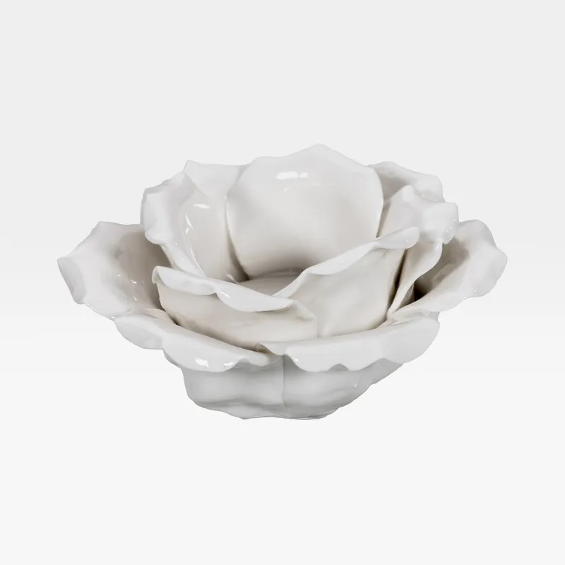 ROSE tea light holder white - H7cm