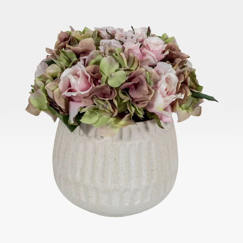 FLORAL arrangement pink/cream - H30cm