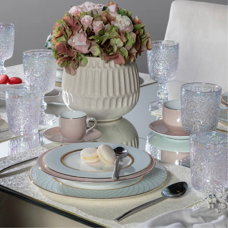 FLORAL arrangement pink/cream - H30cm