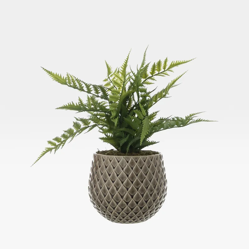 FERN pot green/beige - H32cm
