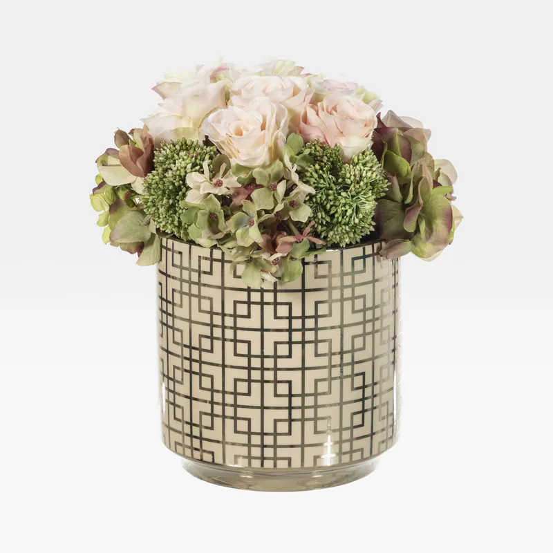 FLORAL arrangement cream/gold - H30cm