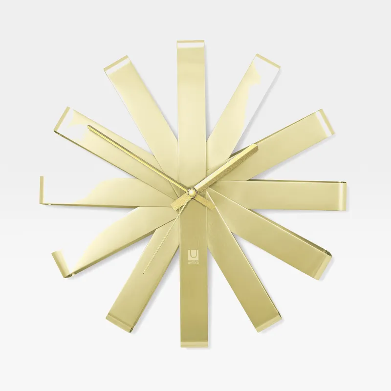 RIBBON clock brass - dia 31cm