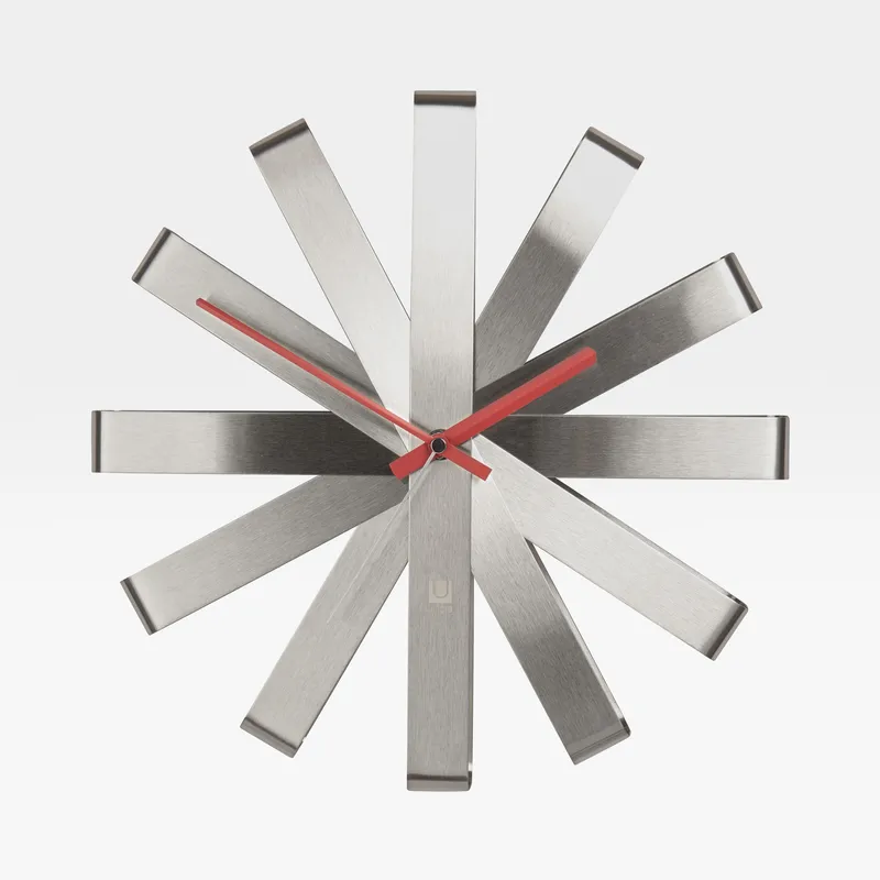 RIBBON clock silver - dia 31cm