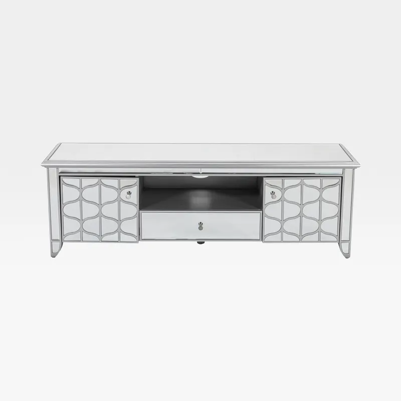 MIAKI tv unit clear/silver - 51x160cm