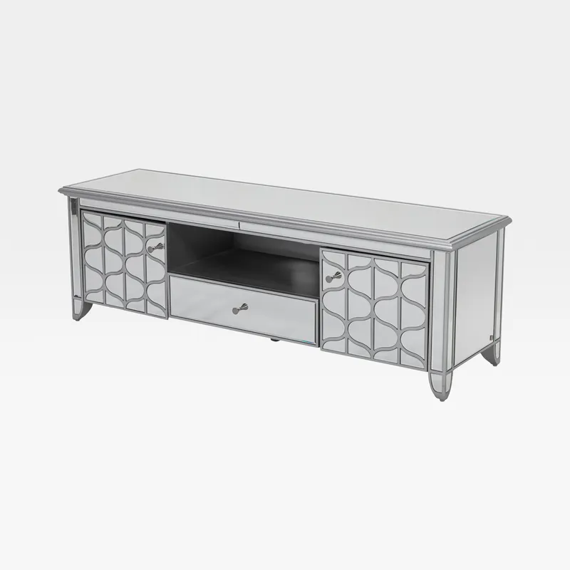 MIAKI tv unit clear/silver - 51x160cm