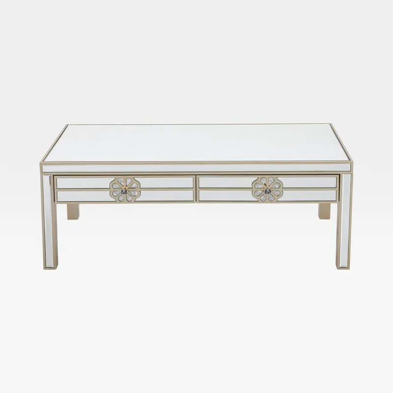 SALMI coffee table clear/gold - 120x60cm