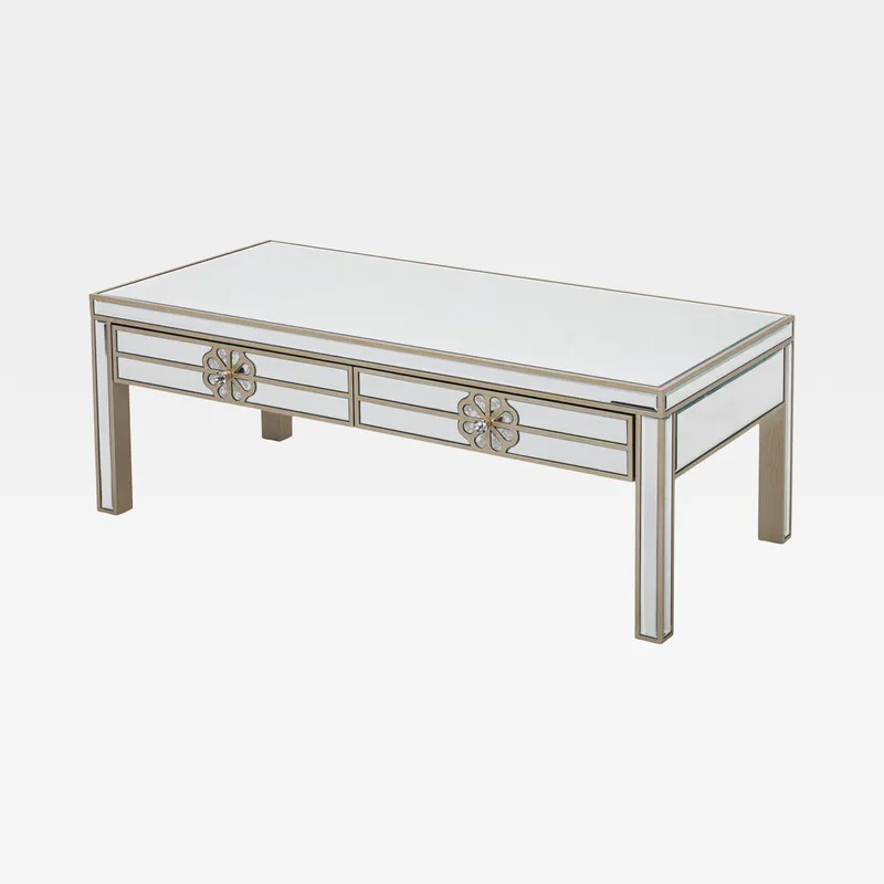SALMI coffee table clear/gold - 120x60cm