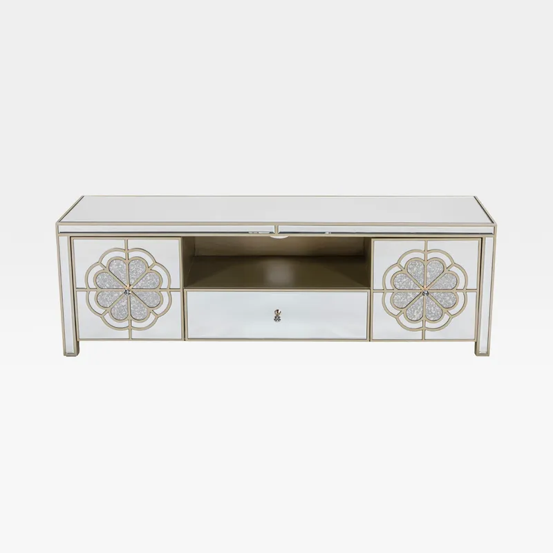 SALMI tv unit clear/gold - 51x160cm