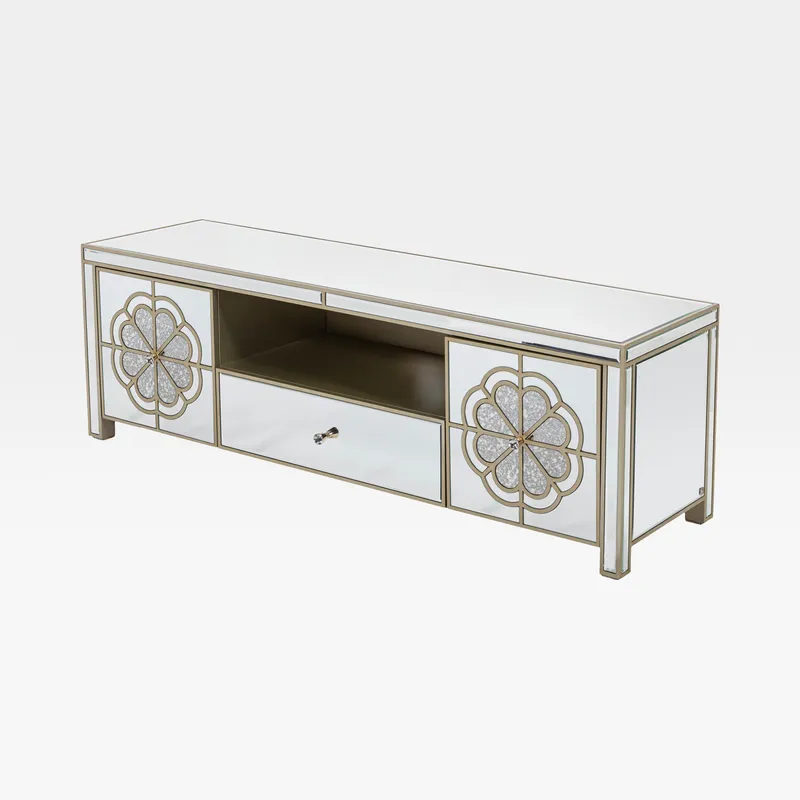 SALMI tv unit clear/gold - 51x160cm