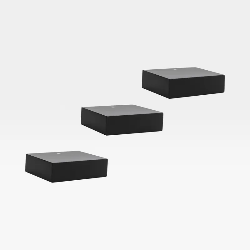 SHOWCASE wall shelf black set of 3 - 26x11cm