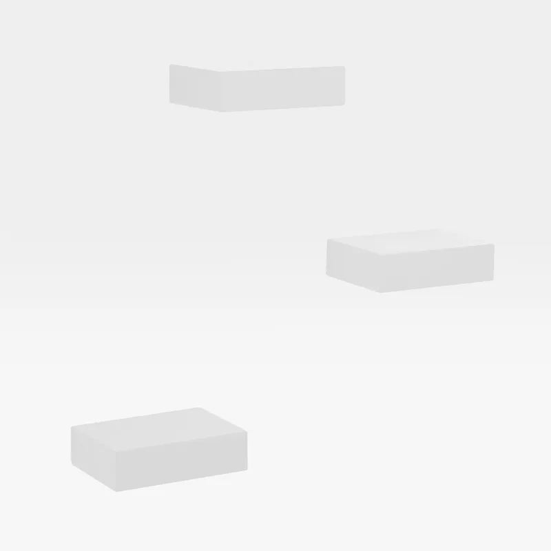 SHOWCASE wall shelf white set of 3 - 26x11cm