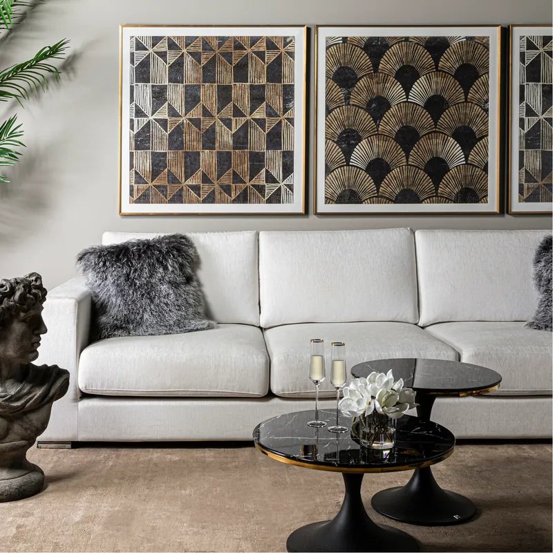 GOLDEN Art decoration II print gold - 101x101cm