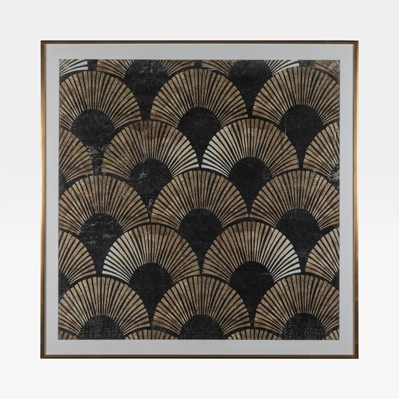 GOLDEN Art decoration II print gold - 101x101cm