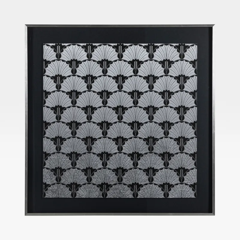 FLORET II print silver - 87x87cm