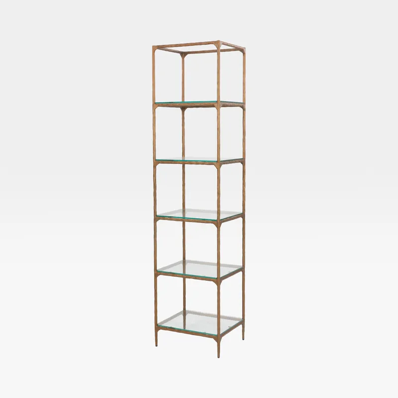 QUEEN shelf clear/brass - 203x50cm
