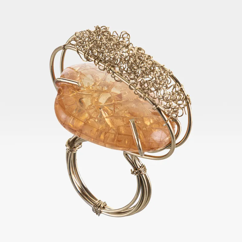 IRA napkin ring gold/orange